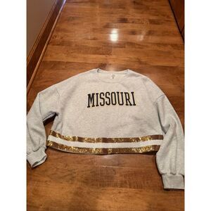Woman’s MU Mizzou gameday couture crop bling sweatshirt size XL